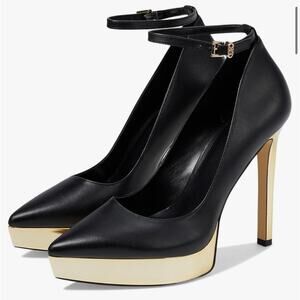 $175 MSRP New Michael Kors Xenia Ankle Strap Pump Black- Sz 7 - NWB